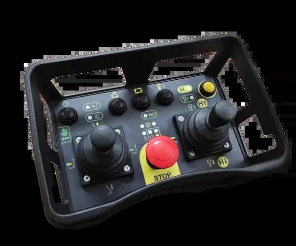 ALMEC AL50C controller portatile industriale con joystick e pulsante di emergenza